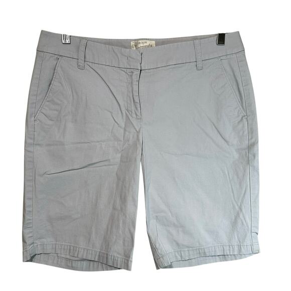 J Crew Womens 9" Frankie Bermuda Chino Shorts Gray Size 4 Classic Preppy Casual - Picture 1 of 5